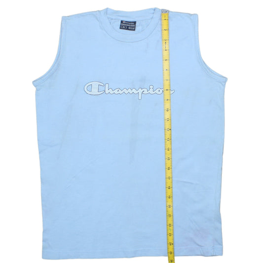 Champion Boys Blue 13-14 Years Sleeveless Tank Top Athletic Cotton