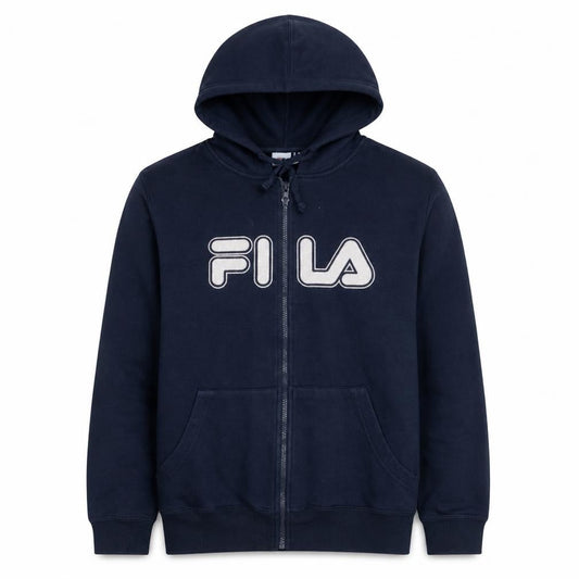 FILA Men's Blue Full Zip Hoodie Size M Logo Sportswear