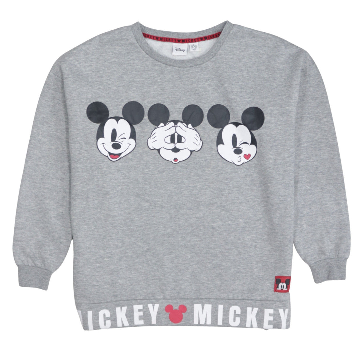 Disney Women Grey Mickey Mouse Graphic Pullover Sweatshirt Size S