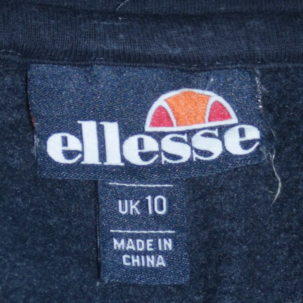 Ellesse Womens Navy Hoodie UK 10 Pullover Cotton Blend Logo