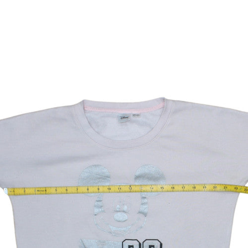 Disney Women Pink Mickey Mouse 28 Pullover Sweatshirt Size S 8/10