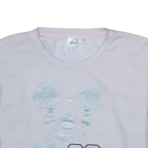 Disney Women Pink Mickey Mouse 28 Pullover Sweatshirt Size S 8/10