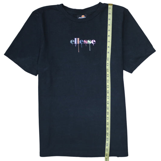 Ellesse Women's Black Cotton Short Sleeve T-Shirt UK 14