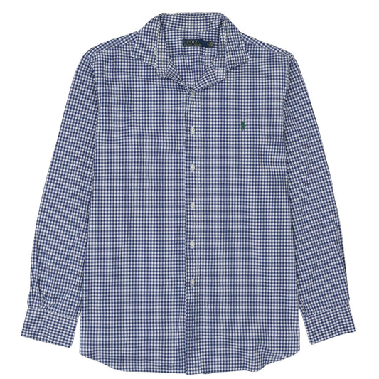 Ralph Lauren Men's Blue Check Cotton Long Sleeve Button-Down Shirt XL