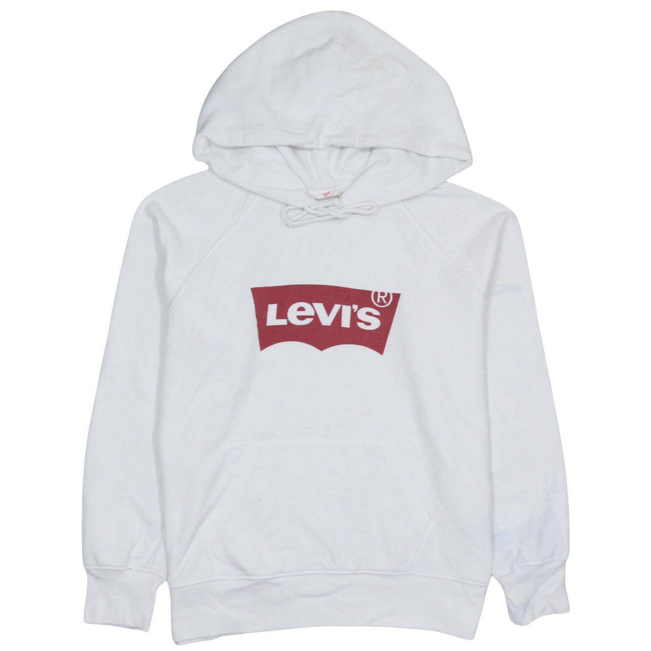 Levi's Men White Pullover Hoodie M Logo Graphic Fleece Sweatshirt