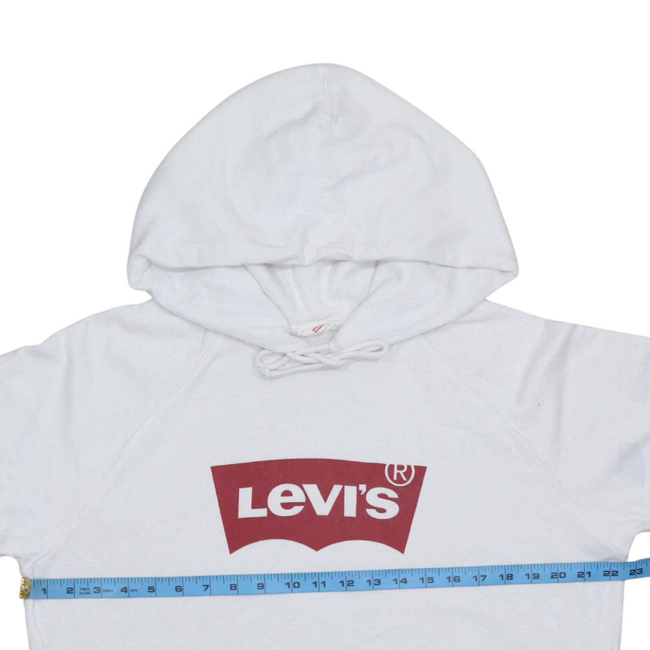 Levi's Men White Pullover Hoodie M Logo Graphic Fleece Sweatshirt