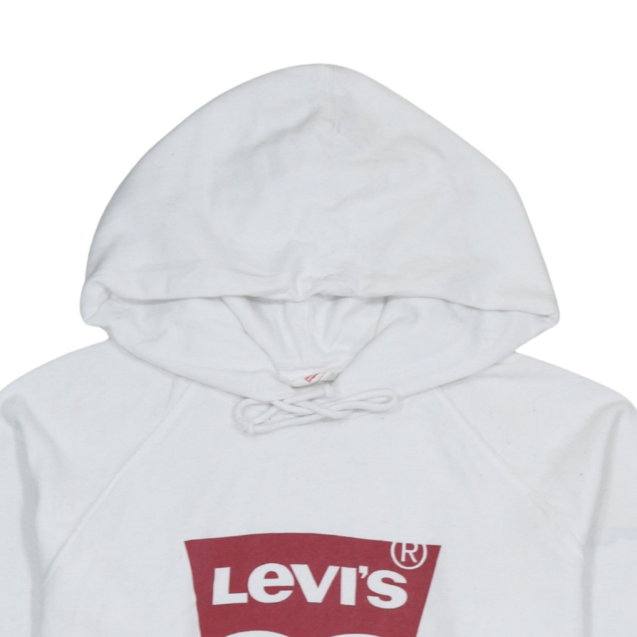 Levi's Men White Pullover Hoodie M Logo Graphic Fleece Sweatshirt