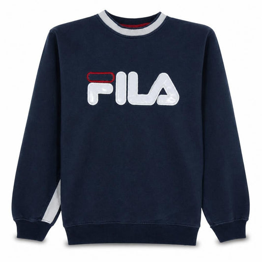 FILA Men's Blue Logo Pullover Sweatshirt Size S Crew Neck