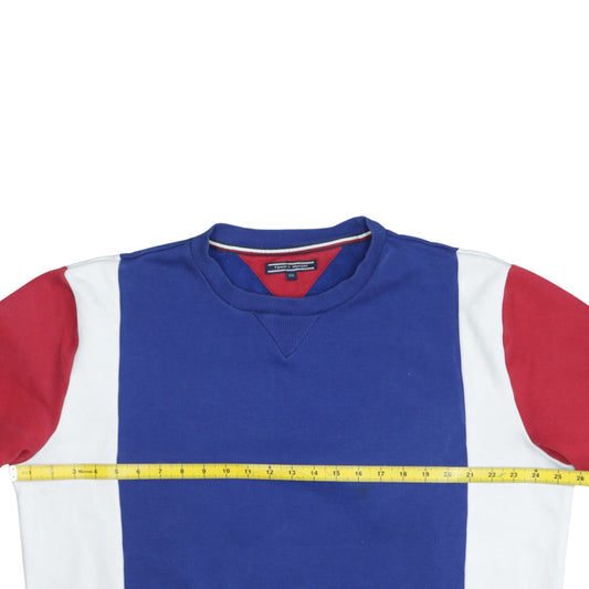 Tommy Hilfiger Men Blue Red White Colour Block Sweatshirt 2XL