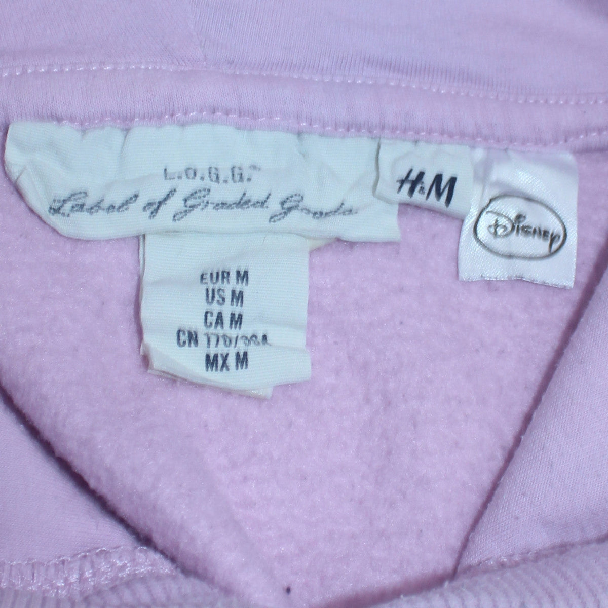 Additional view of H&M Disney Women Pink Mickey Mouse Pullover Hoodie, size 12, Cotton Blend