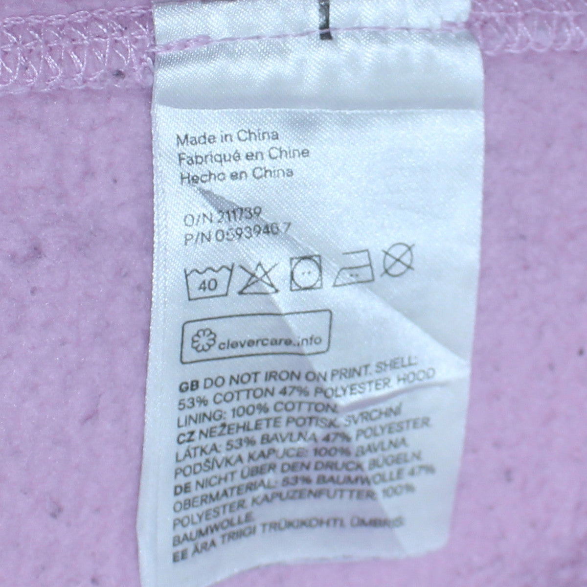 Additional view of H&M Disney Women Pink Mickey Mouse Pullover Hoodie, size 12, Cotton Blend