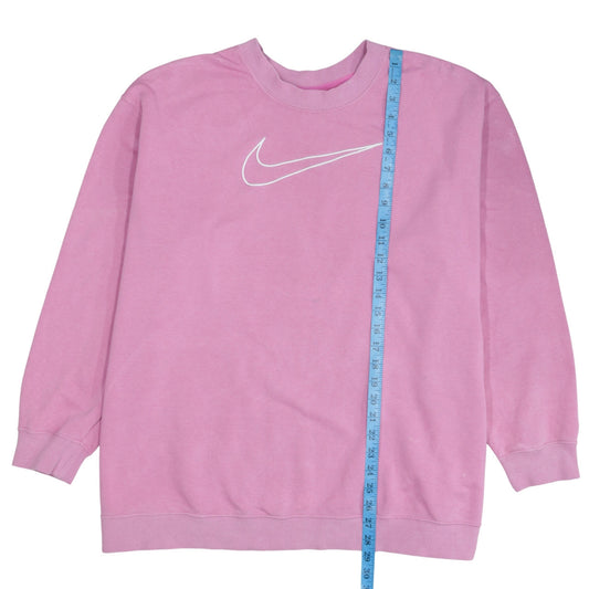 Nike Women Pink Pullover Sweatshirt 2XL Cotton Blend Dri-Fit Logo