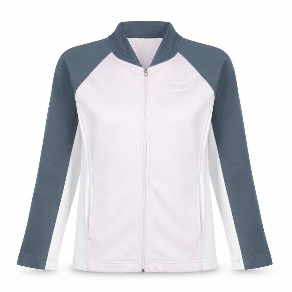 Kappa Women's Pink & Grey Colourblock Track Jacket Size M