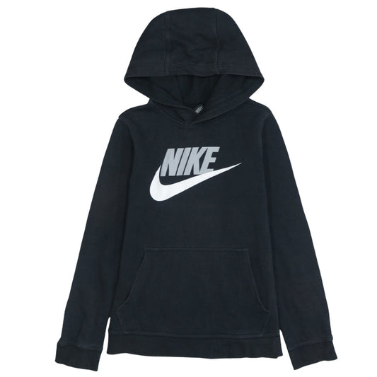 Nike Boys Black Pullover Hoodie 13-14 Years Standard Fit Logo Fleece Jumper