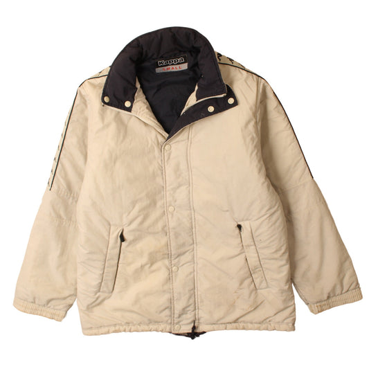 Kappa Men’s Beige Puffer Jacket Small Retro Winter Coat
