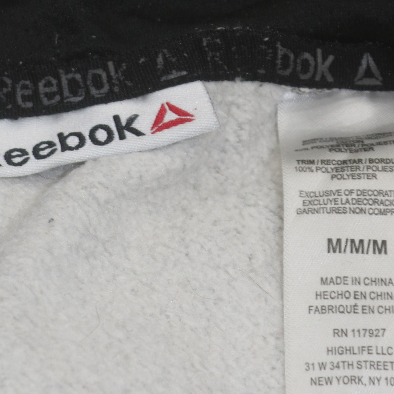 Reebok Mens Grey Pullover Hoodie Medium Sportswear Sweatshirt