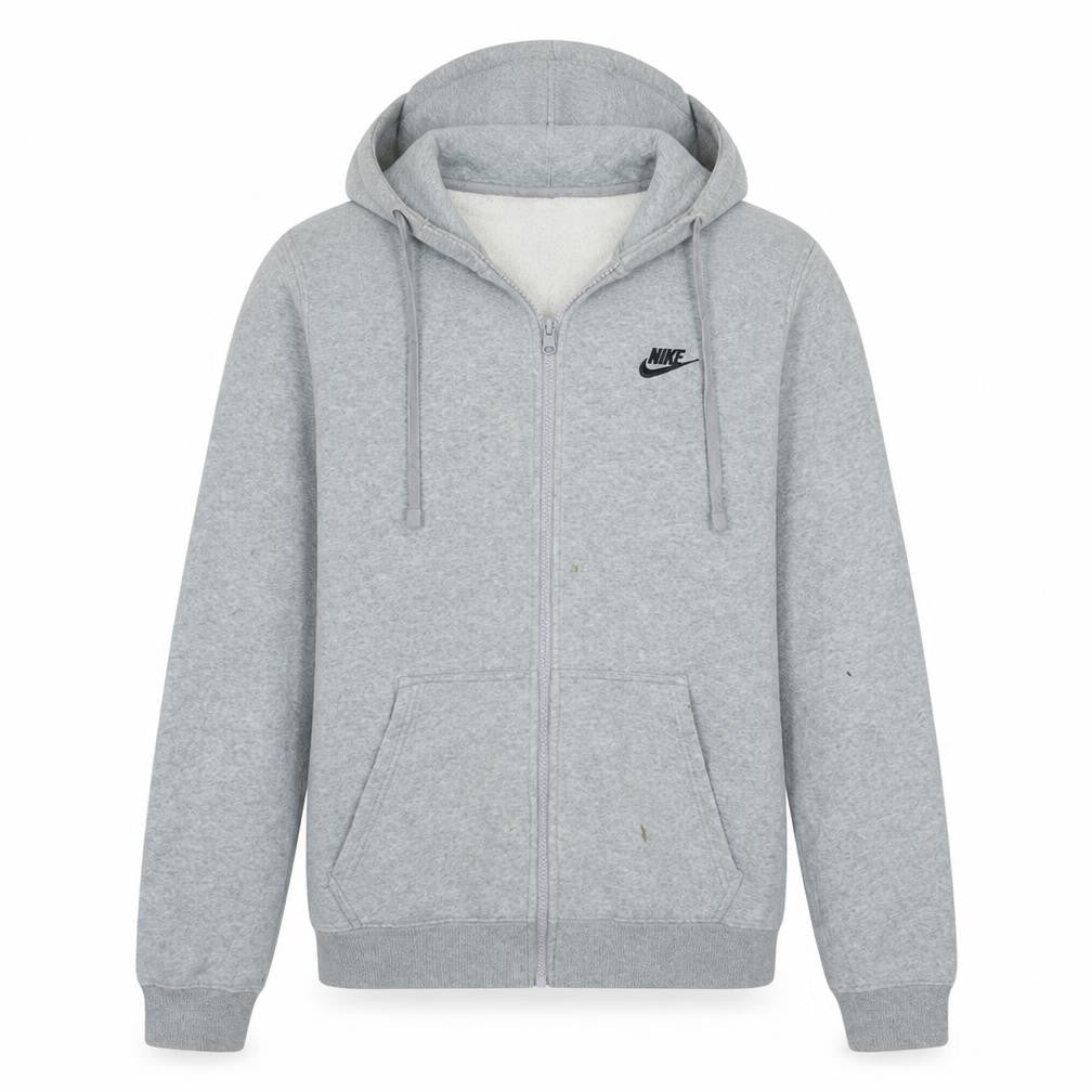 Nike Men's Grey Full Zip Hoodie S Fleece Casual Sportswear