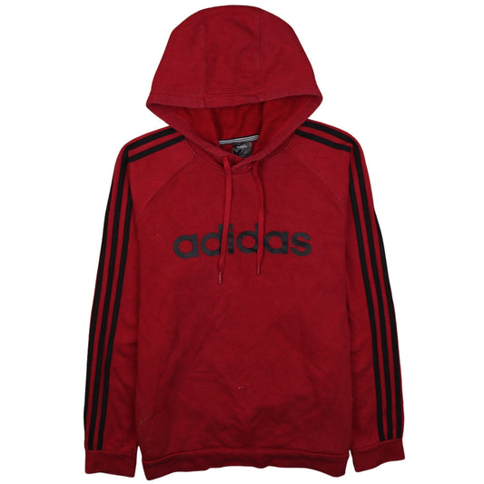 Adidas Men's Red Pullover Hoodie Medium Regular Fit Fleece
