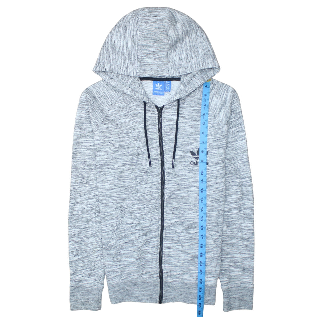 Adidas Women Grey Full Zip Hoodie Size 16 Hooded Sweatshirt