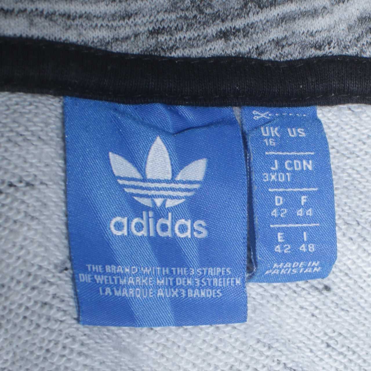 Adidas Women Grey Full Zip Hoodie Size 16 Hooded Sweatshirt
