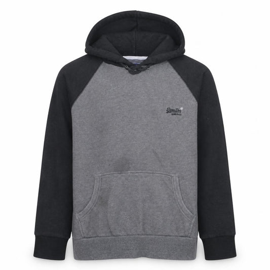 Superdry Men’s Grey & Black Pullover Hoodie 3XL Regular Fit