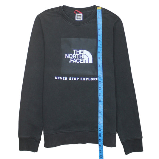 The North Face Boys Black Pullover Sweatshirt L Graphic Logo Crew Neck
