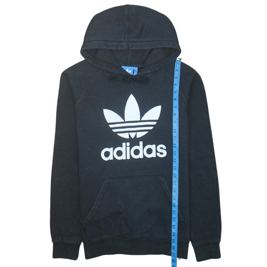 Adidas Men's Black Pullover Hoodie Size M Regular Fit Fleece Logo Sweatshirt