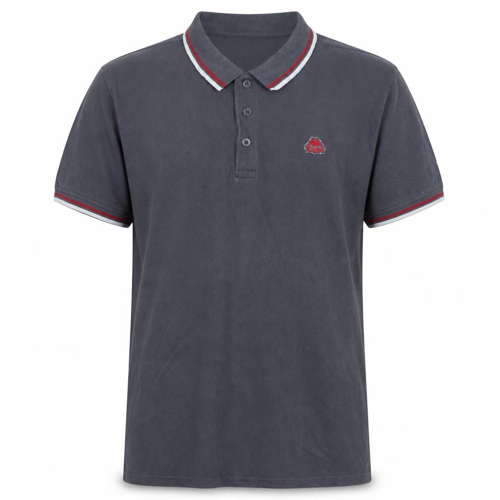 Kappa Men's Grey X-Large Polo Shirt with Red Trim Embroidered Logo