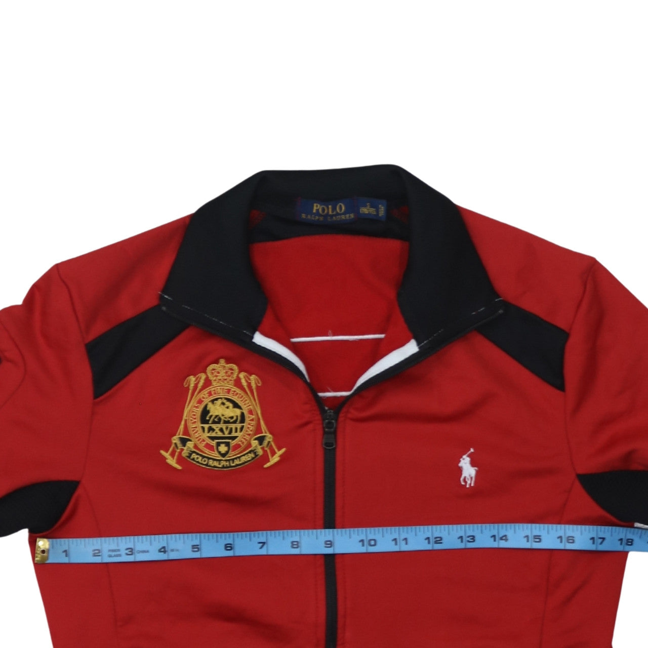 Ralph Lauren Men's Red Track Jacket Size S Athletic Fit Full Zip