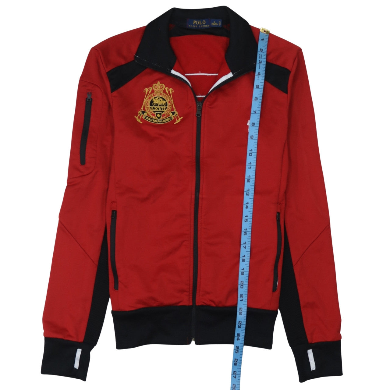 Ralph Lauren Men's Red Track Jacket Size S Athletic Fit Full Zip