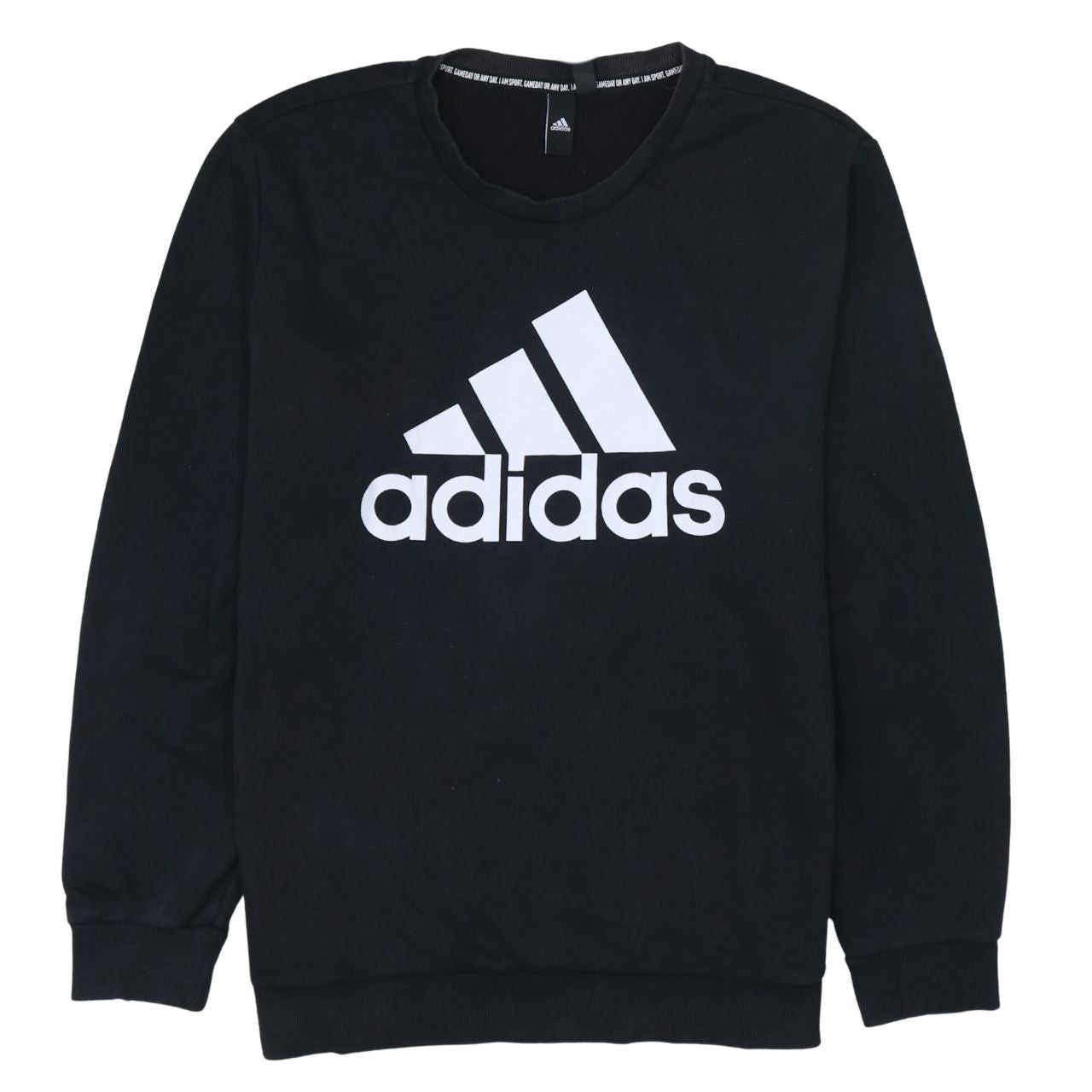 Adidas Men's Black XL Crew Neck Logo Pullover Sweatshirt