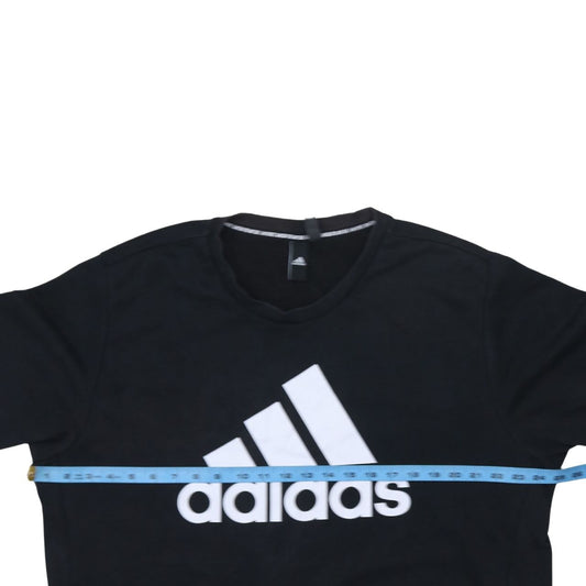 Adidas Men's Black XL Crew Neck Logo Pullover Sweatshirt