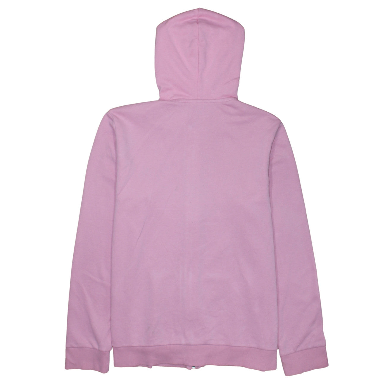 Adidas Women Pink Full Zip Hoodie Size L Logo Print Hooded Sweatshirt