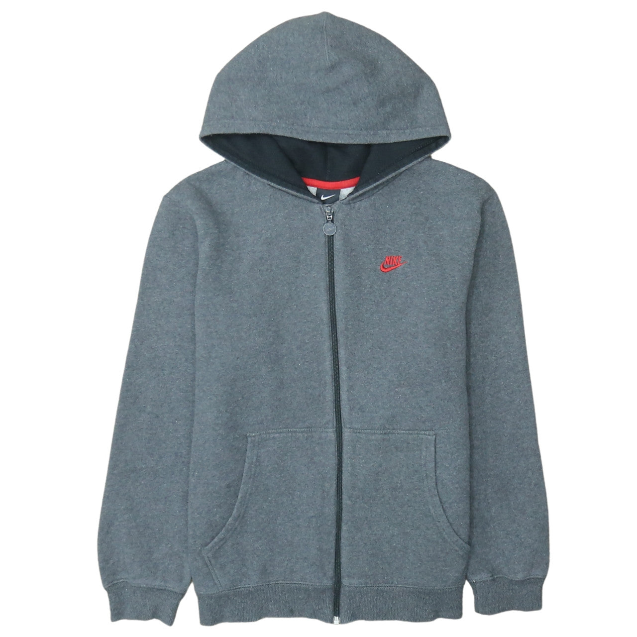 Nike Boys Grey Full Zip Hoodie XL 13-15 Years Sports Fleece Sweatshirt