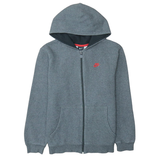 Nike Boys Grey Full Zip Hoodie XL 13-15 Years Sports Fleece Sweatshirt