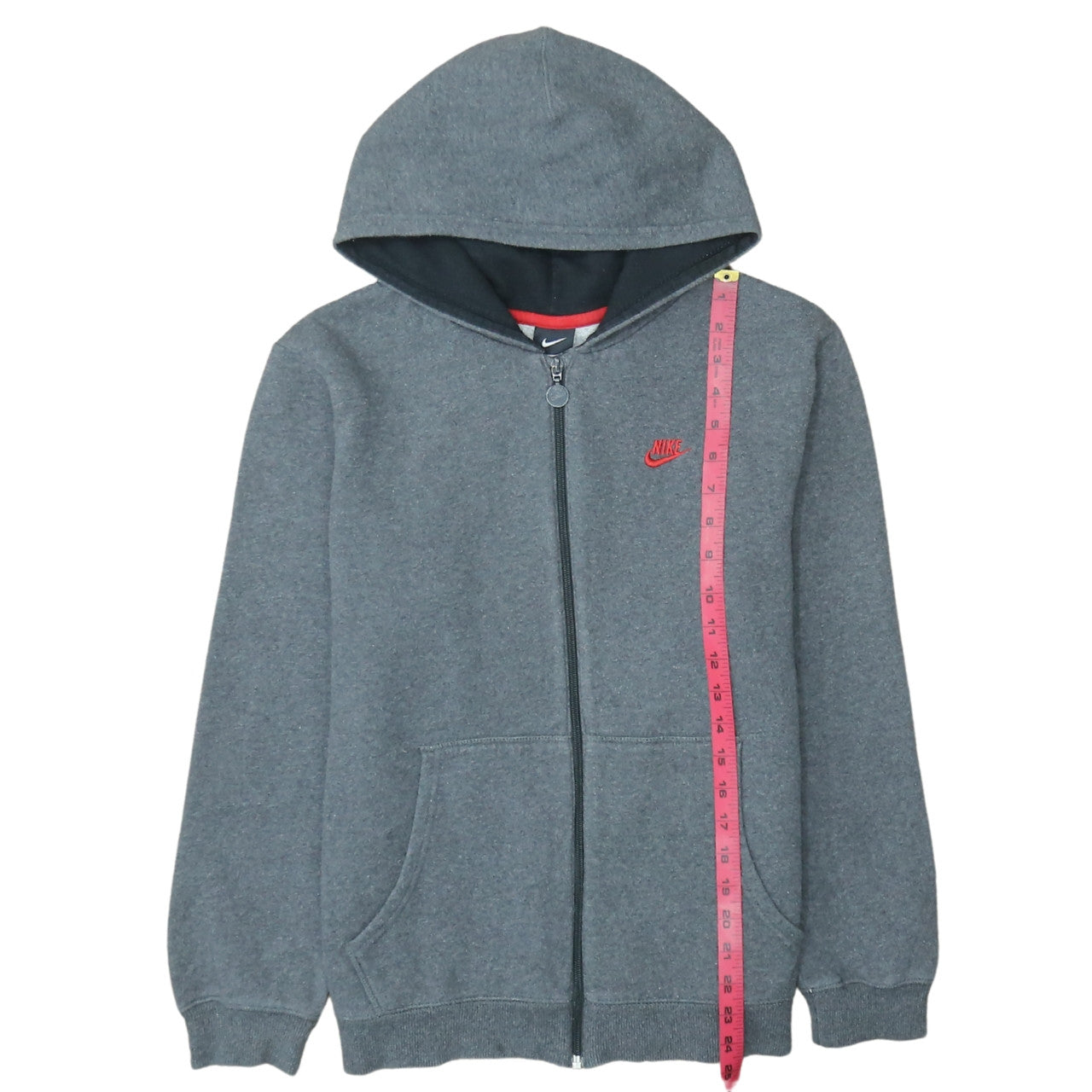 Nike Boys Grey Full Zip Hoodie XL 13-15 Years Sports Fleece Sweatshirt