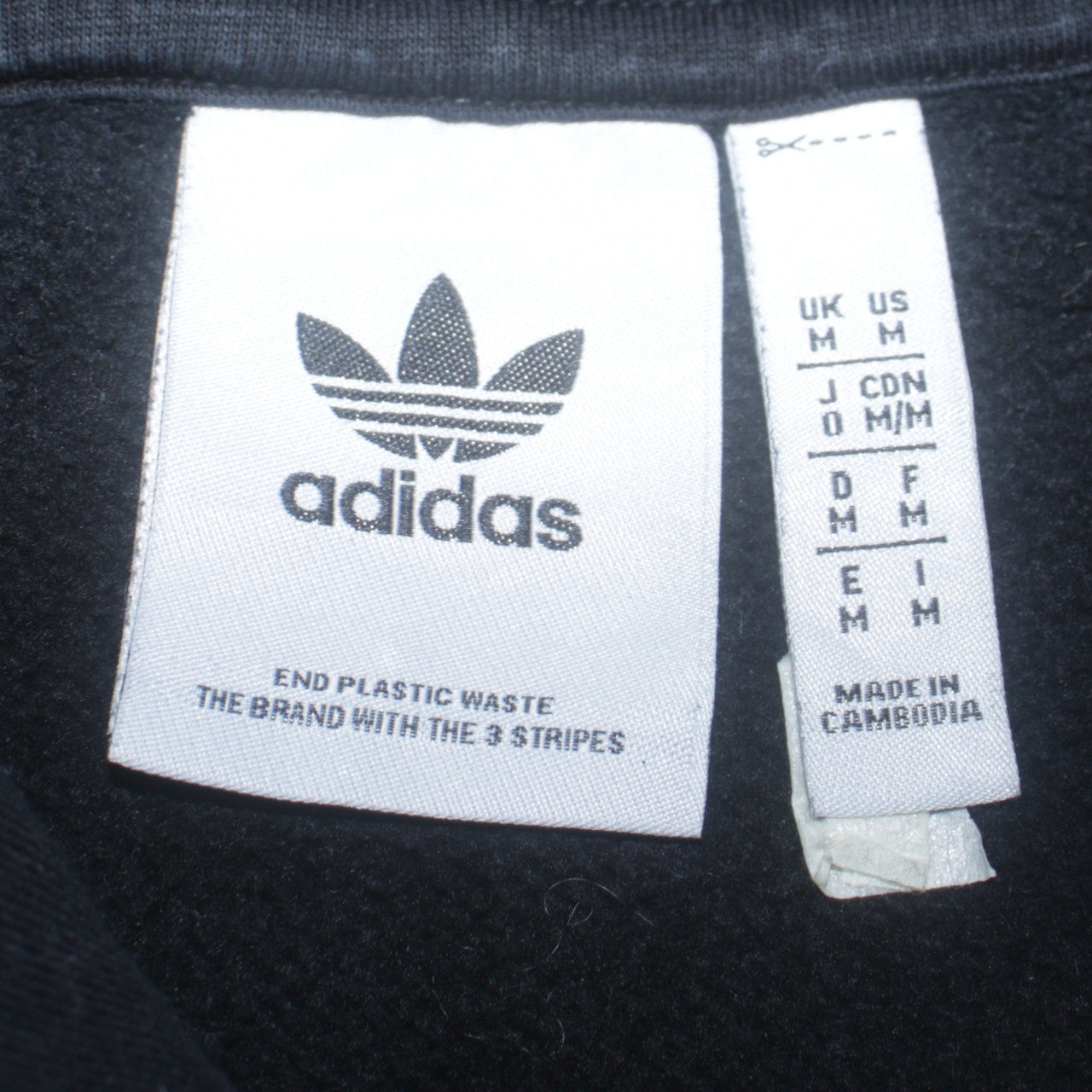 adidas Men Black Pullover Hoodie Medium Fleece Sportswear