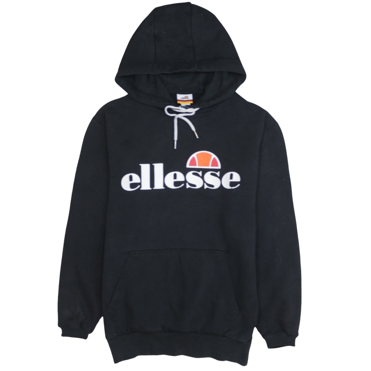 Ellesse Womens Black Pullover Hoodie Size 10 Cotton Blend Logo Sweatshirt