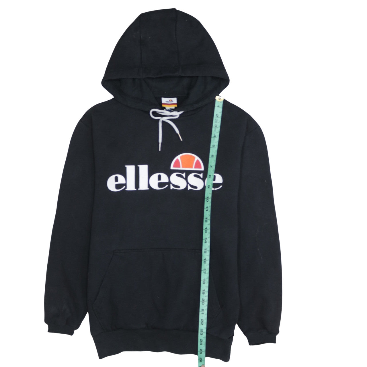 Ellesse Womens Black Pullover Hoodie Size 10 Cotton Blend Logo Sweatshirt