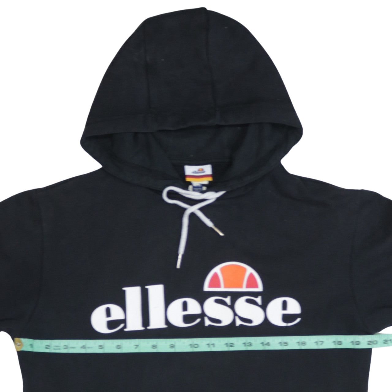 Ellesse Womens Black Pullover Hoodie Size 10 Cotton Blend Logo Sweatshirt