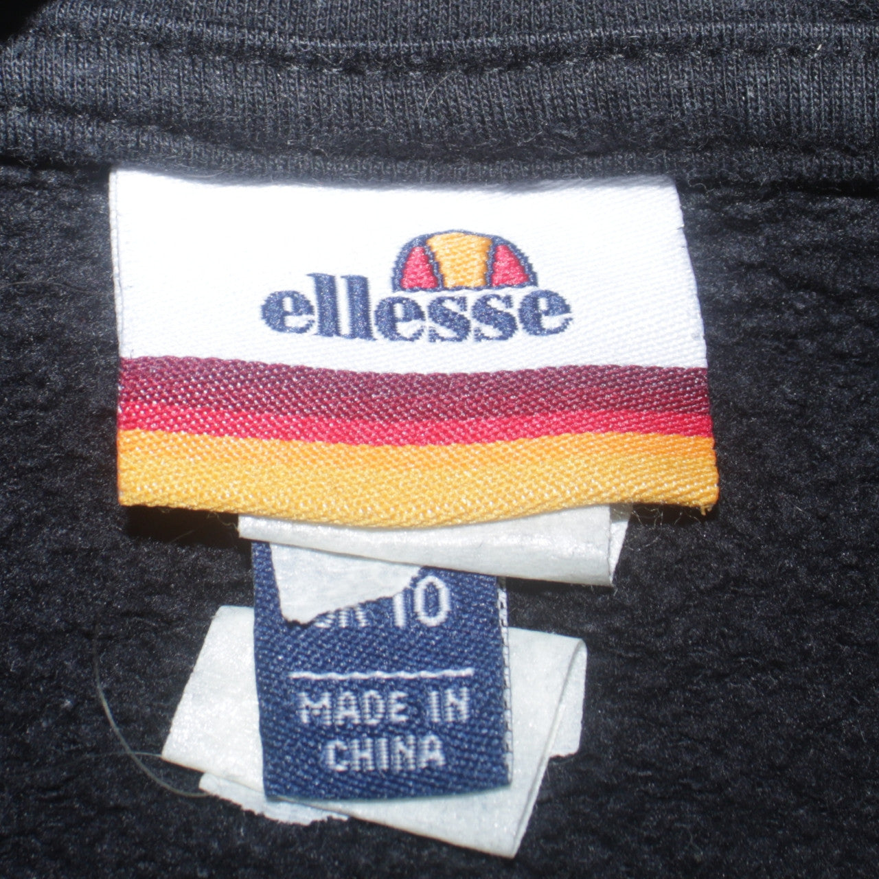 Ellesse Womens Black Pullover Hoodie Size 10 Cotton Blend Logo Sweatshirt