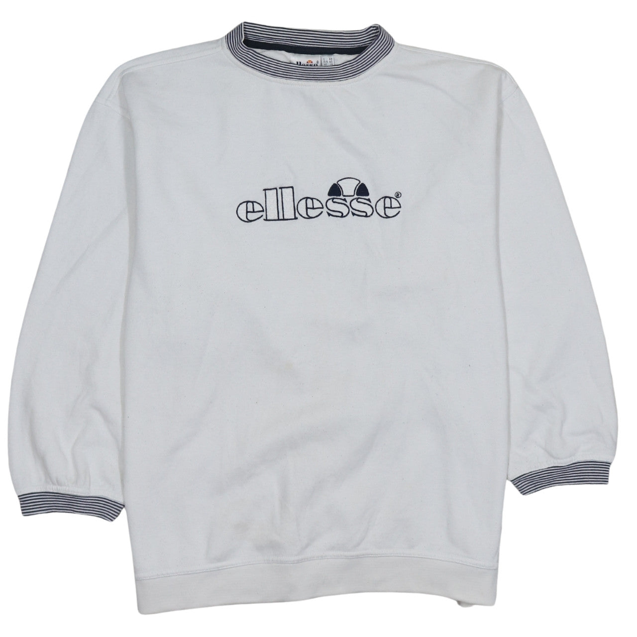 Ellesse Women White Logo Crew Neck Pullover Sweatshirt UK 14