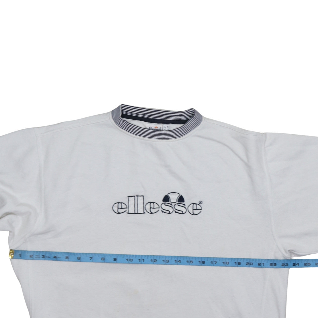 Ellesse Women White Logo Crew Neck Pullover Sweatshirt UK 14