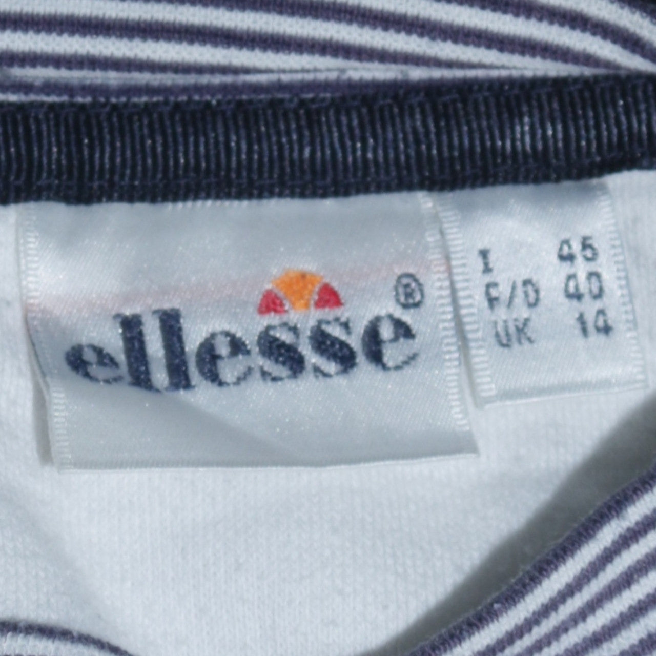 Ellesse Women White Logo Crew Neck Pullover Sweatshirt UK 14