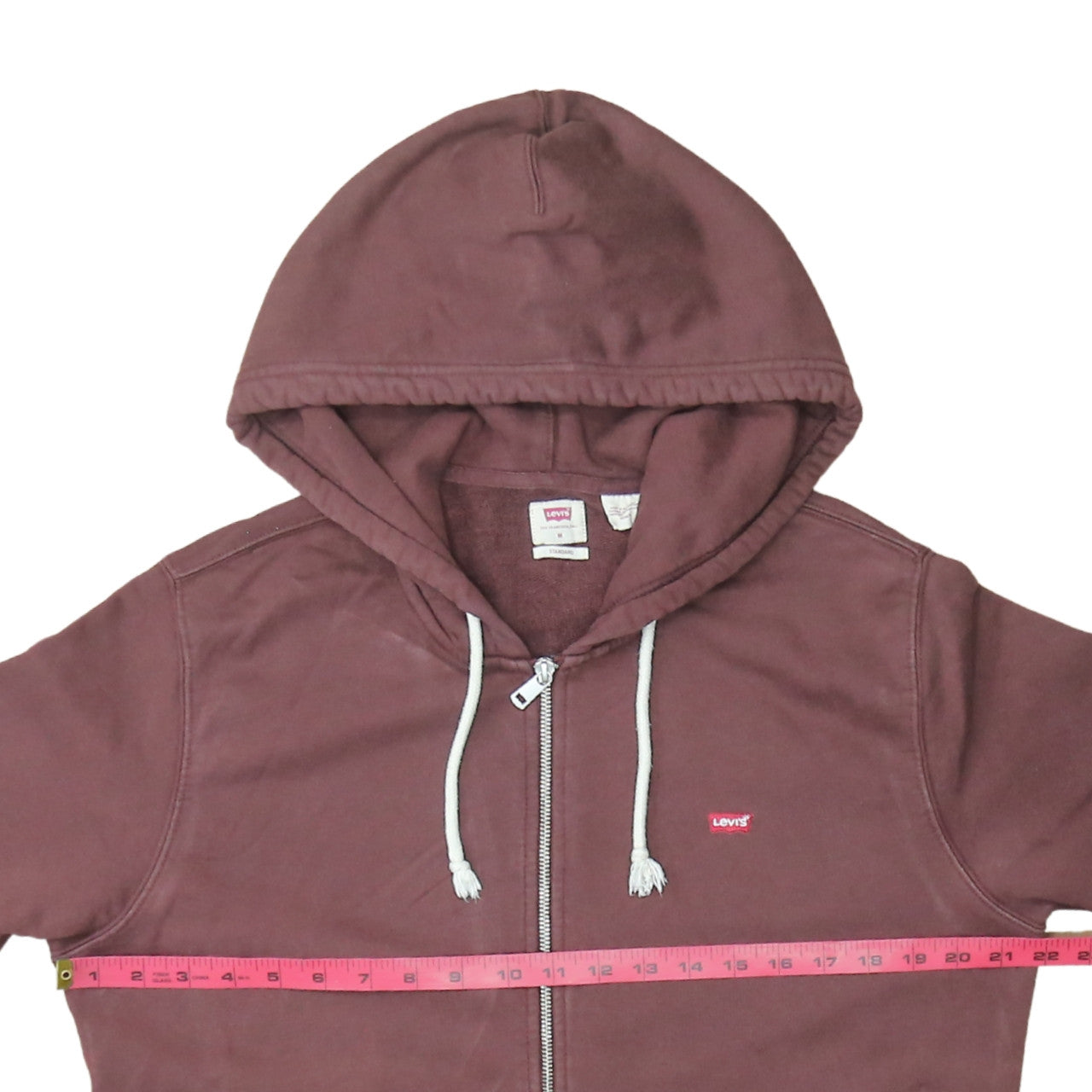 Levi's Men's Brown Full Zip Hoodie Medium Lightweight Cotton Blend