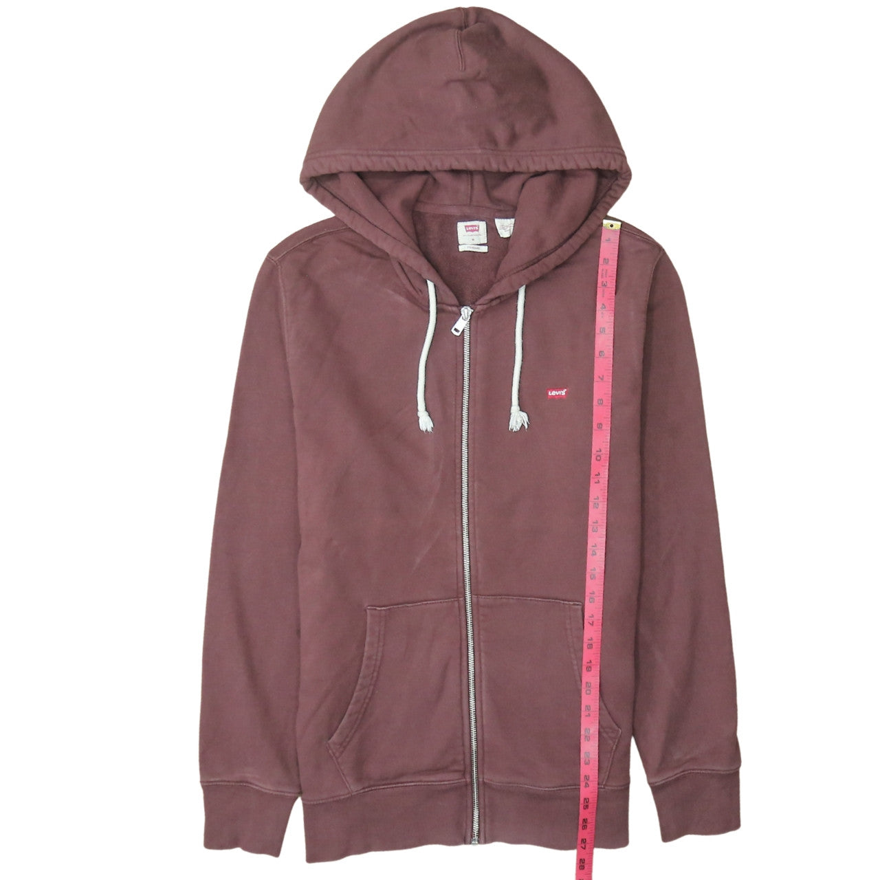 Levi's Men's Brown Full Zip Hoodie Medium Lightweight Cotton Blend