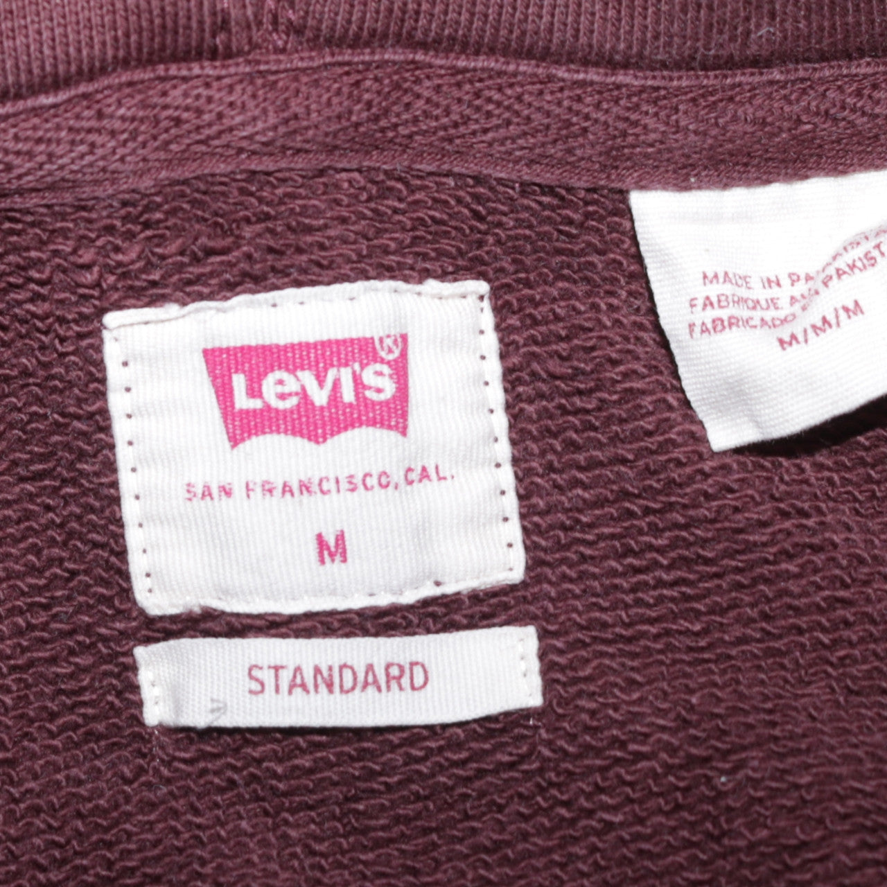 Levi's Men's Brown Full Zip Hoodie Medium Lightweight Cotton Blend