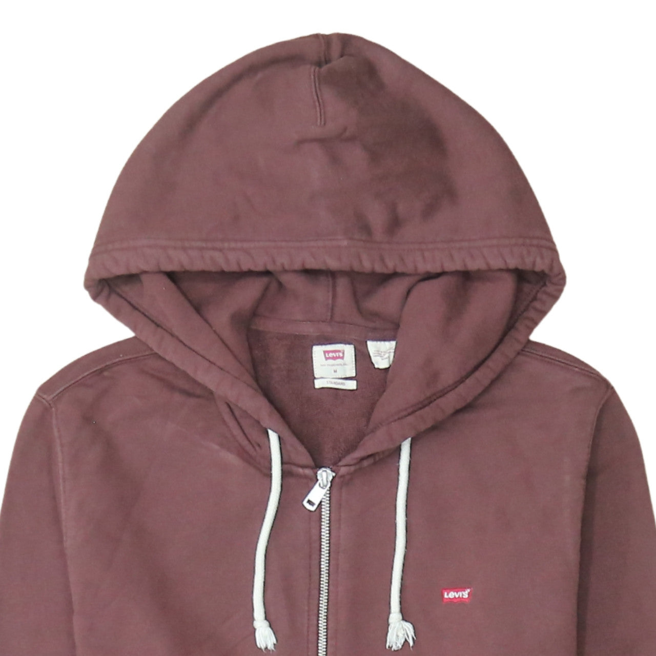 Levi's Men's Brown Full Zip Hoodie Medium Lightweight Cotton Blend