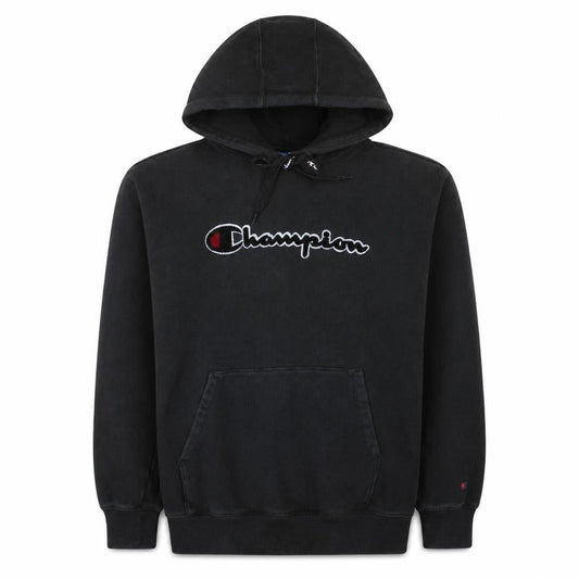 Champion Men's Black Medium Pullover Hoodie with Embroidered Logo