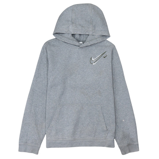 Nike Teens Grey XL Pullover Hoodie with Logo Graphic Print